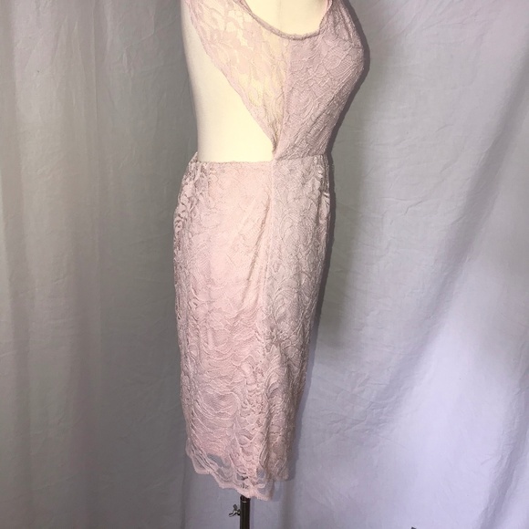 BCBG Generation Pink Rose Lace Dress open back - Picture 3 of 8